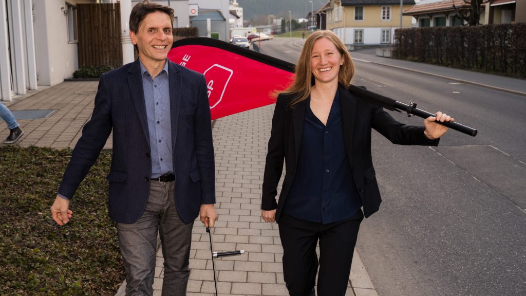 SP-Präsidentin Karin Schwiter und alt-Präsident Andreas Marty